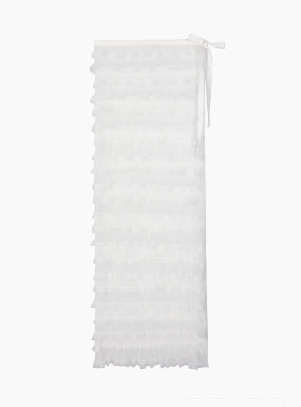 RUFFLE WRAP SKIRT (WHITE)