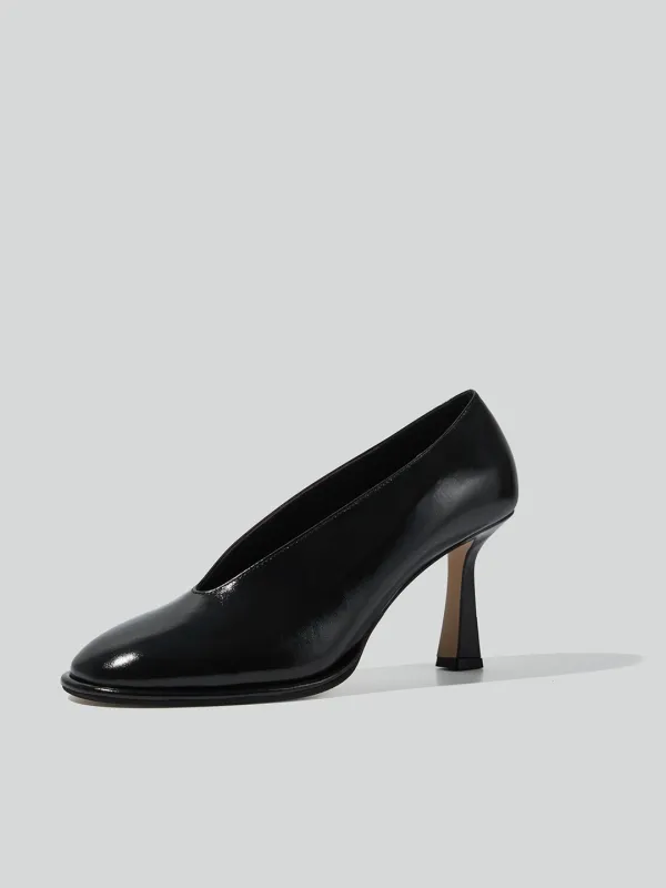 POPPY ROUNDED TOE PUMPS (BLACK)