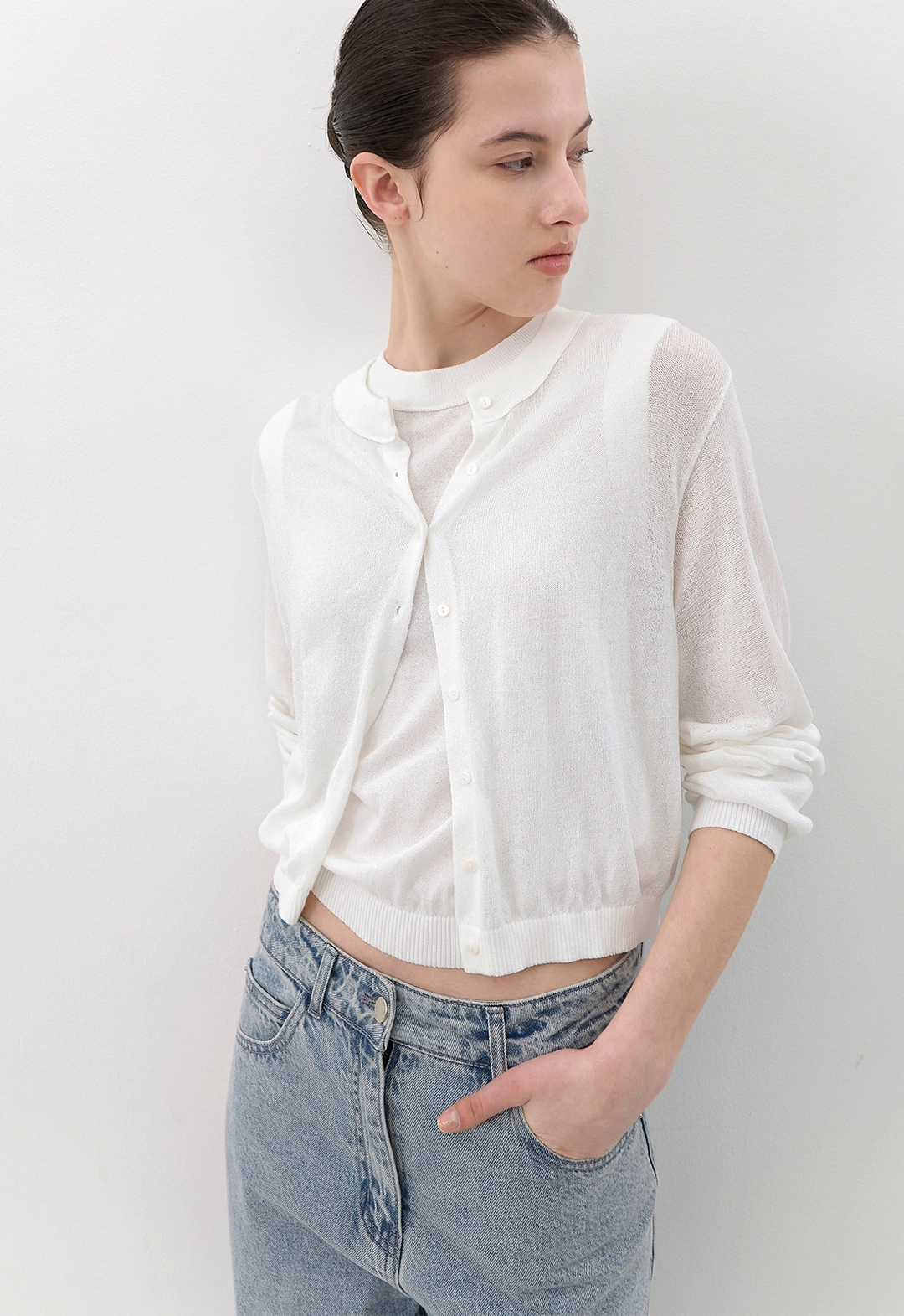아뜰리에 나인 (CD-2268)AN WASHABLE UV-PRTECT TOP&CARDIGAN SET 상품 이미지 3