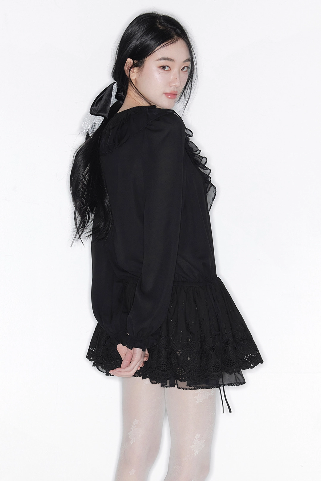 더티스 [2차] [Exclusive] PETAL BLOOM SCALLOP DRESS_TT6S602BK 상품 이미지 2