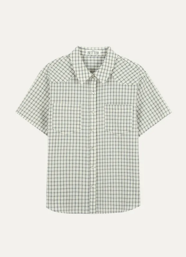 [7차:5/13 예약배송] Seersucker check shirt [KNSS03SH05]_Ivory