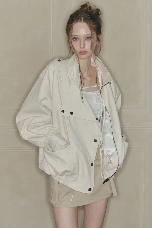 DUSK LEATHER JACKET cream