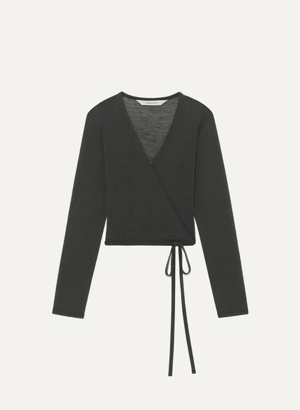 Wool Jersey Cardigan Slate