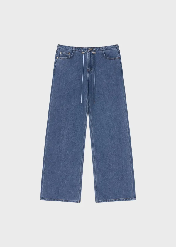 Drawstring Soft Jean Mid blue