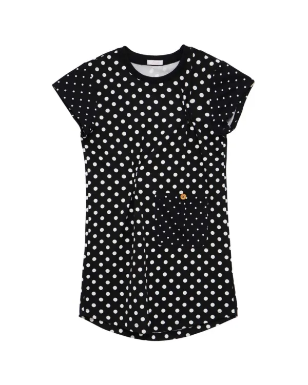 Dots Mixed Long T-shirt (Black)
