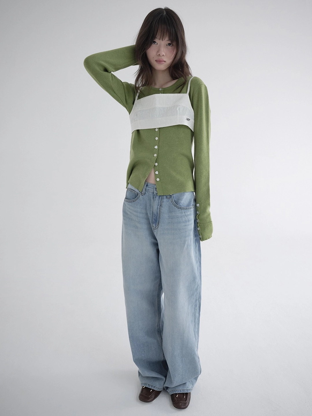 마가린핑거스 RIVET WIDE DENIM PANTS (LIGHT BLUE) 상품 이미지 2