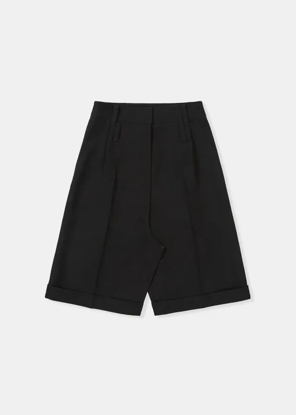 TAILORED ZIP FRONT SKIRT (BLACK)