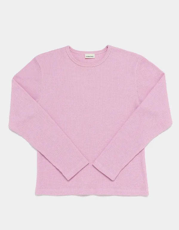 [ 3rd Re-Order ] Daily Waffle Long Sleeve Tee (Pink)