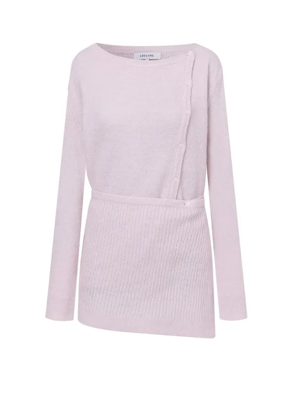 [SET] Asymetric Placket Cardigan + Wrap Skirt SS5WD471_2color