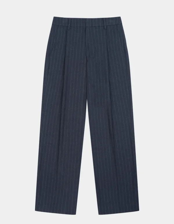 Elordi Pin Stripe Slacks (Blue Navy)
