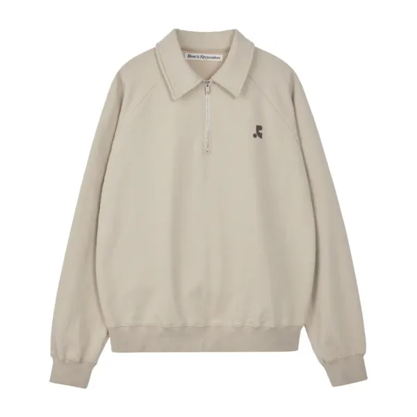 COLLAR RAGLAN SWEATSHIRT - BEIGE