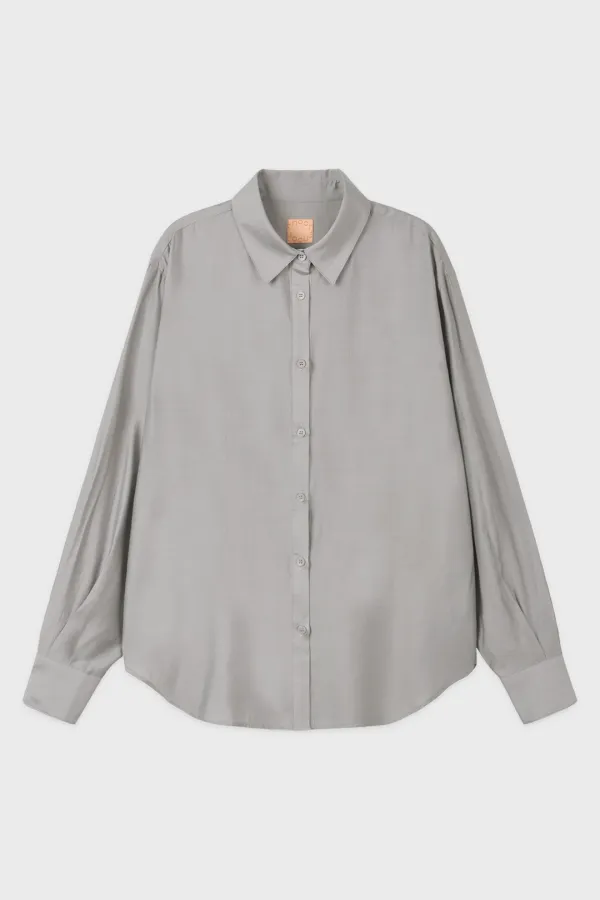Sheer Loose Shirt (Light Grey)