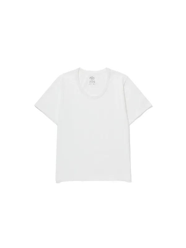 U Neck Basic T-Shirt White_F262TS04