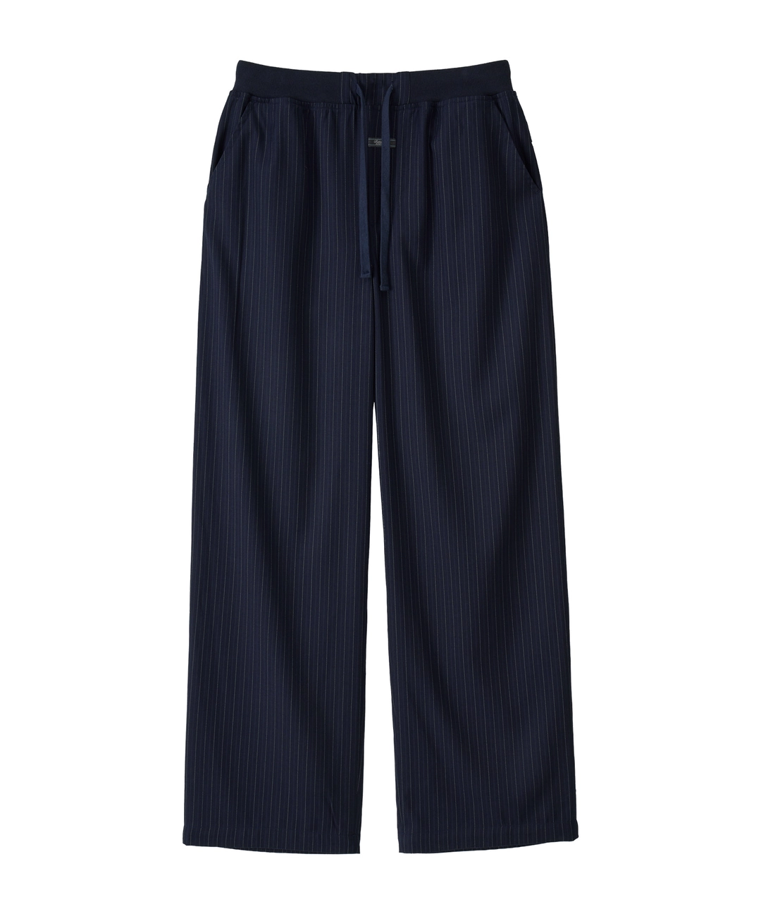 비터셀즈 Pinstripe Wide Banding Slacks-Navy 상품 이미지 1