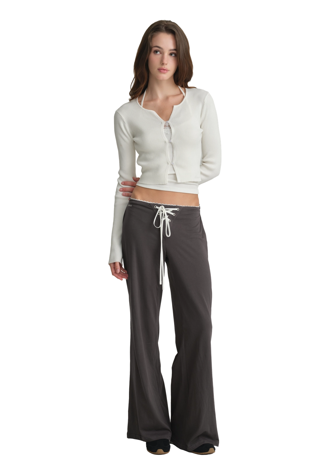 클리시어 Ivy lace-up pants, Charcoal 상품 이미지 1