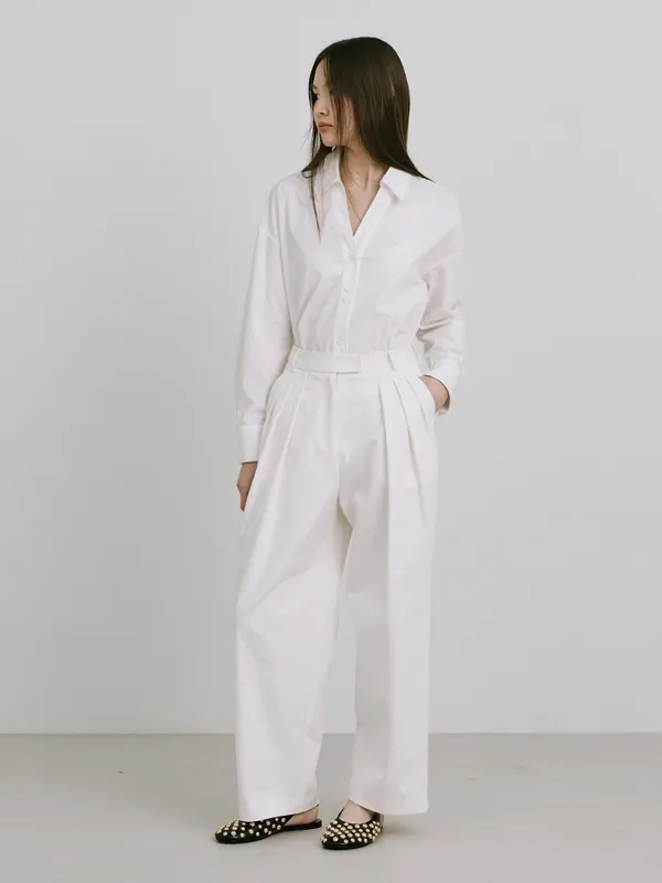 25 Cotton Wide Pants_White