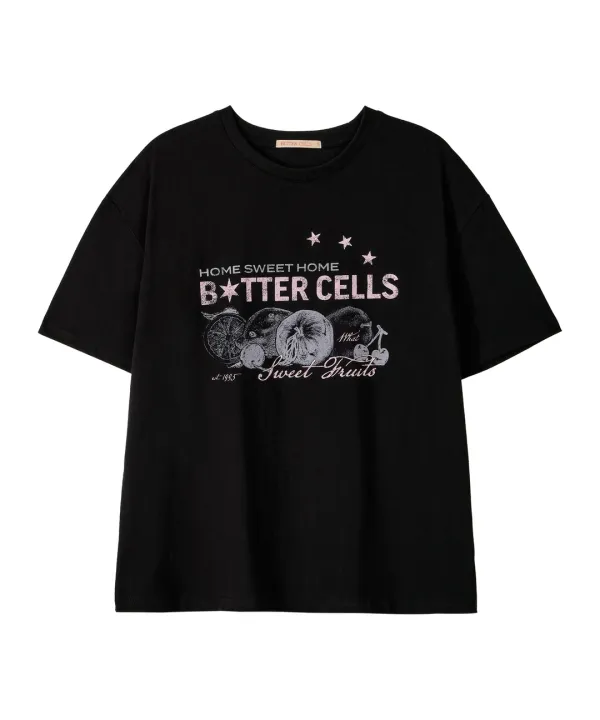 Zesty Fruits Tee-Black