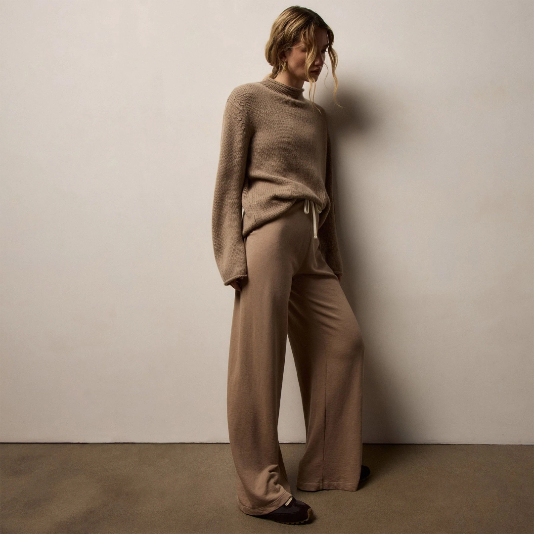 제임스펄스 Vintage French Terry Wide Leg Sweatpant - Coffee Pigment 상품 이미지 1