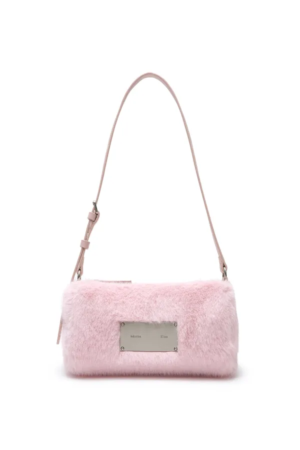 SOFT FUR MINI SHOULDER BAG IN PINK