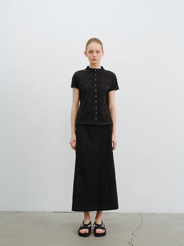 TVR JACQUARD STRETCH SKIRT_BLACK