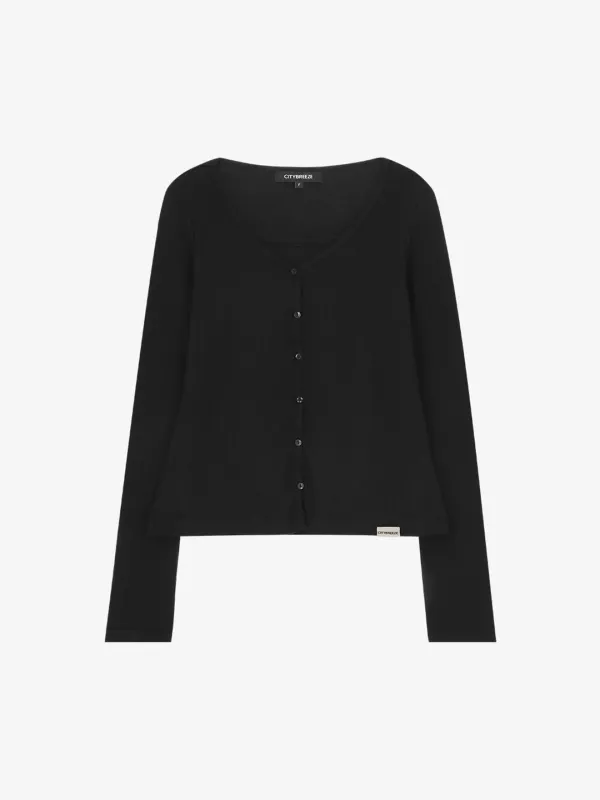아일렛 가디건 세트_BLACK