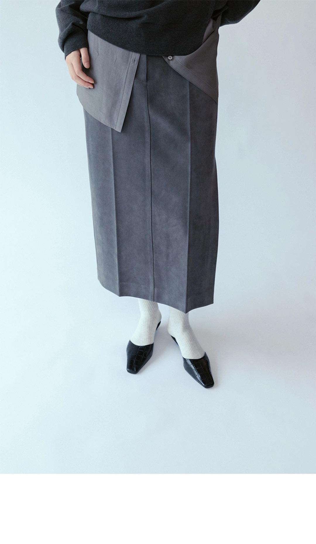 루에브르 Faux-Suede Pencil Skirt SW5XS962_3color 상품 이미지 3