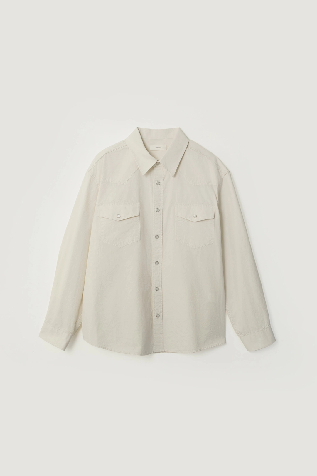 세이지먼트 BAYLOR SNAP BUTTON SHIRT_CREAM 상품 이미지 1