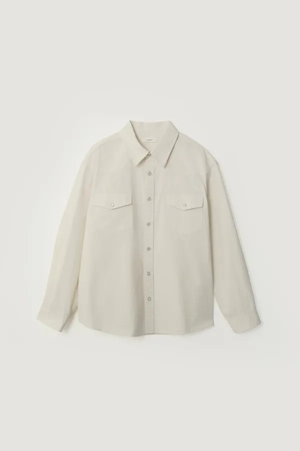 BAYLOR SNAP BUTTON SHIRT_CREAM