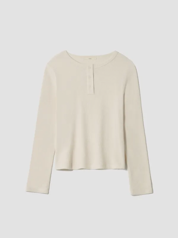 RUE WAFFLE HENRYNECK [ECRU, NAVY]