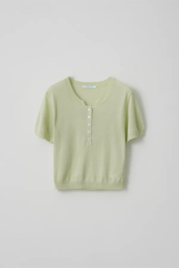 T/T Mellow button knit (lime)