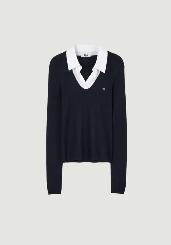 LEONIE LAYERED COLLAR KNIT