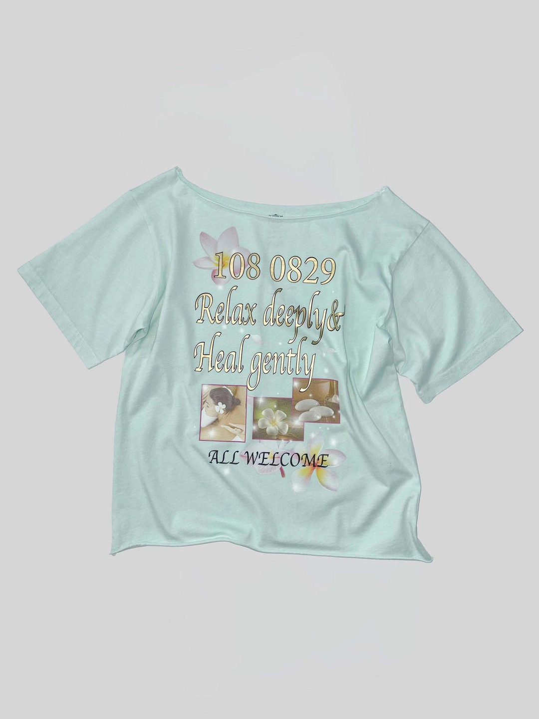 스컬프터 Healing Off-Shoulder Tee Baby Blue 상품 이미지 1