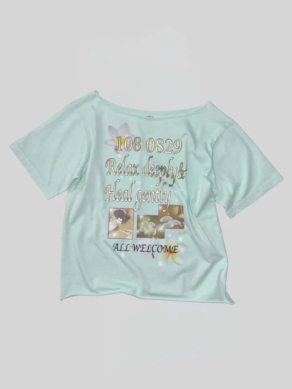 Healing Off-Shoulder Tee Baby Blue