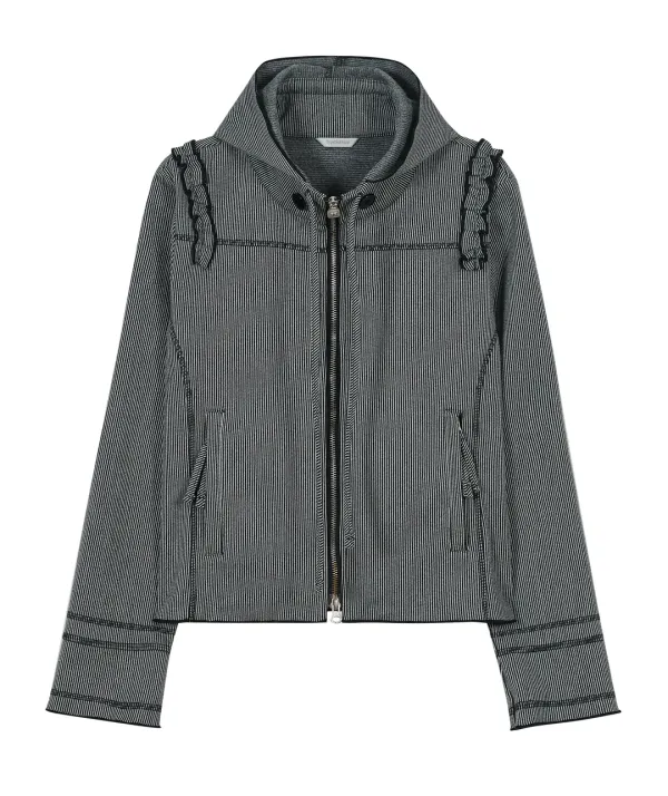 Ruffle Stitch Hoodie Jacket [Gray]