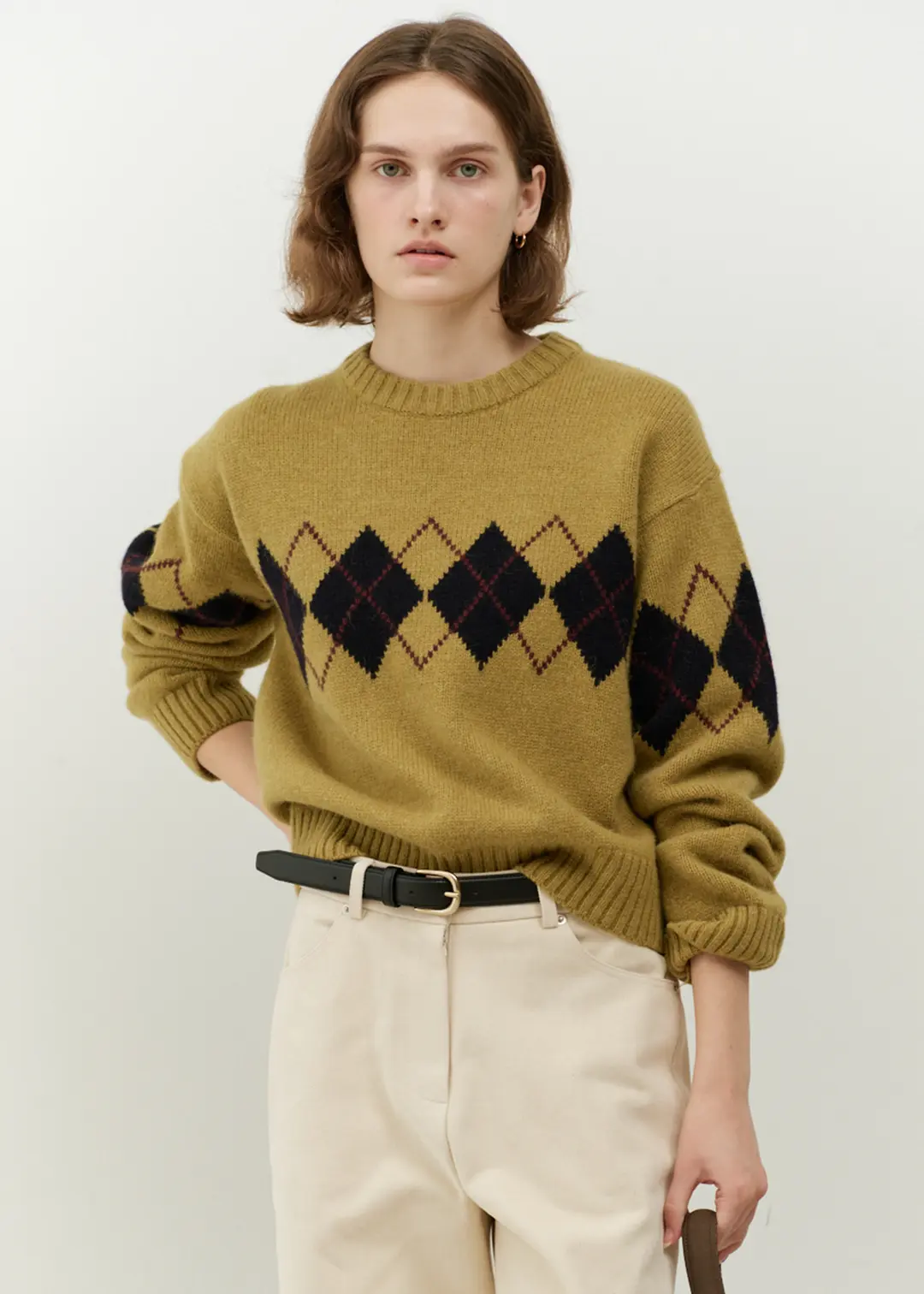 더라이 Alpaca Argyle Knit(Mustard) 상품 이미지 2