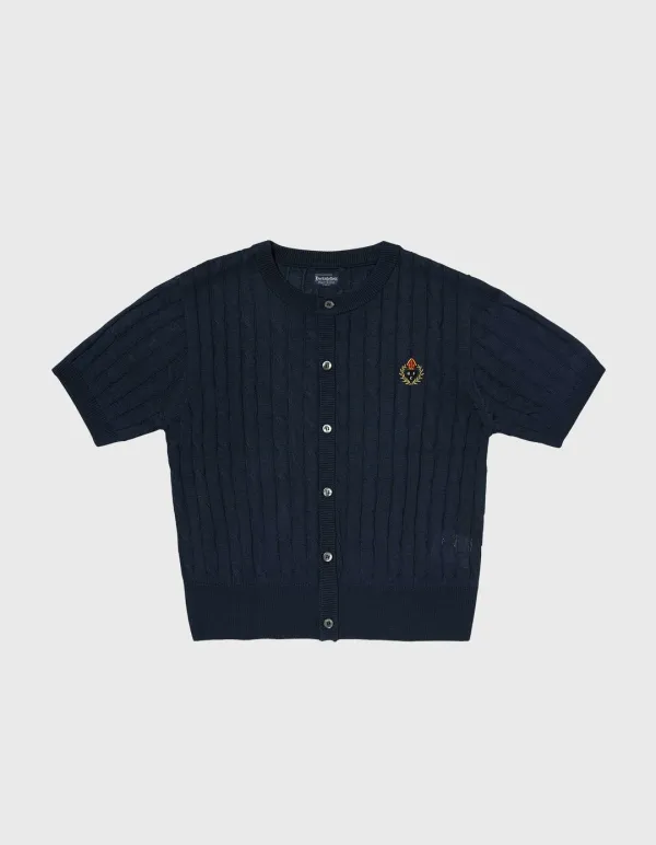 CREST CABLE HALF-SLEEVE (W) / Navy