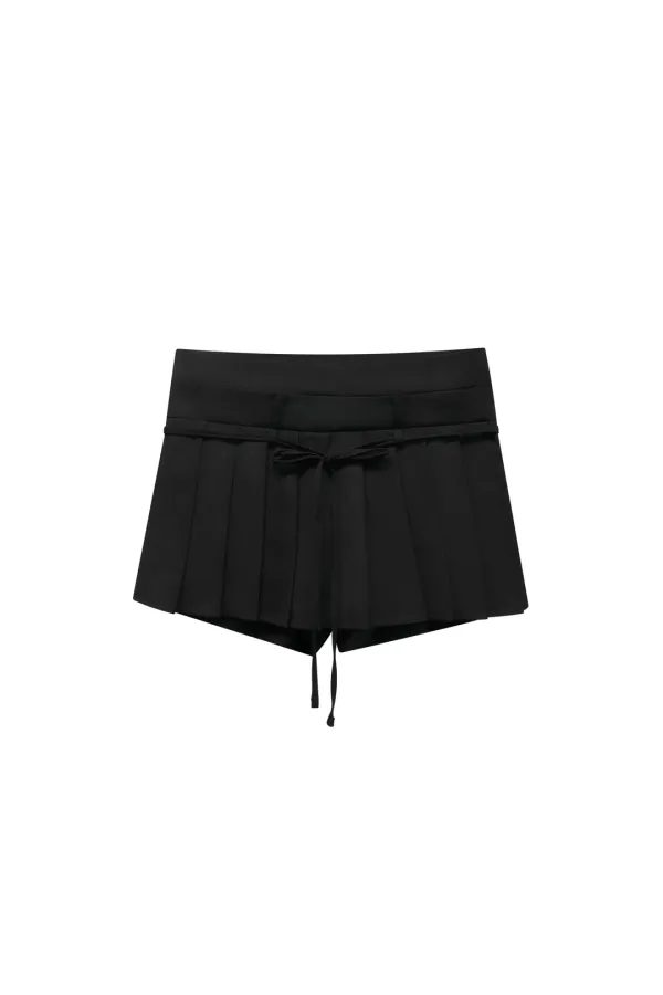 ASTRAL PLEATS SKIRT PANTS / BLACK