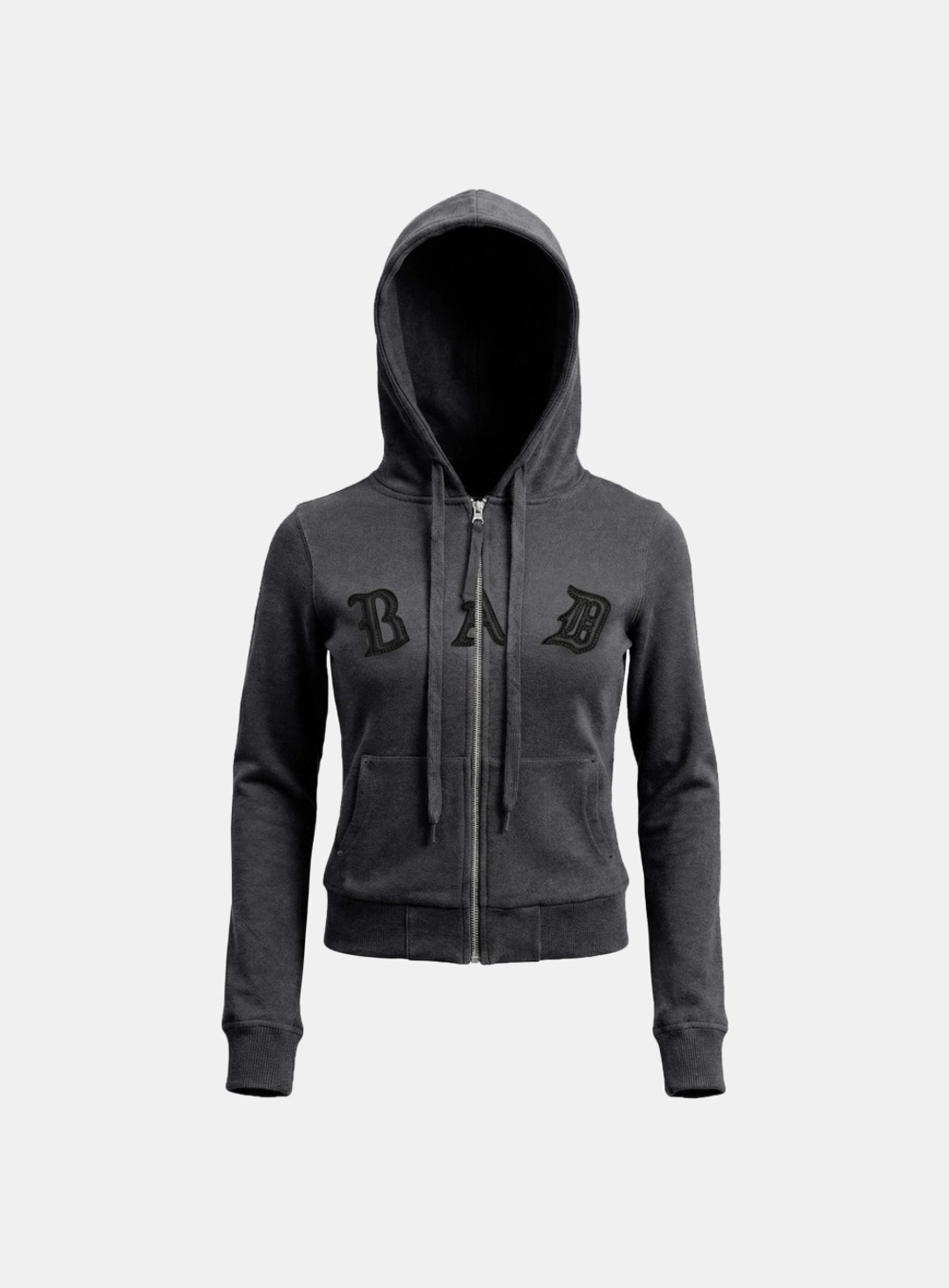 배드블러드 [w-hde26-026] Cosmo Embroidered Slim-Fit Zip-Up Hoodie - Charcoal 상품 이미지 1