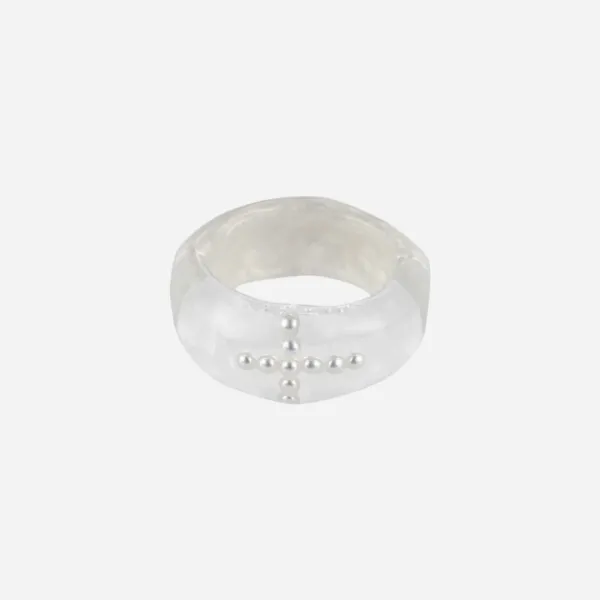 mercy wide half ring-white