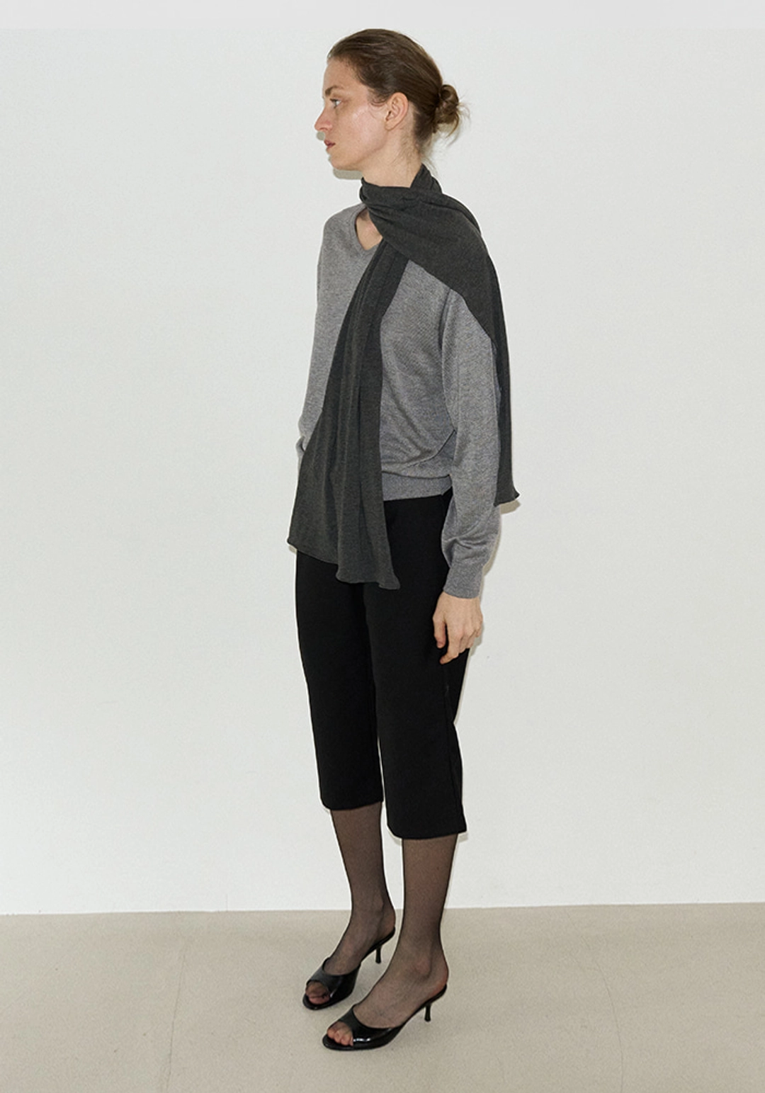 이브세이지 Cotton scarf (Charcoal) 상품 이미지 2