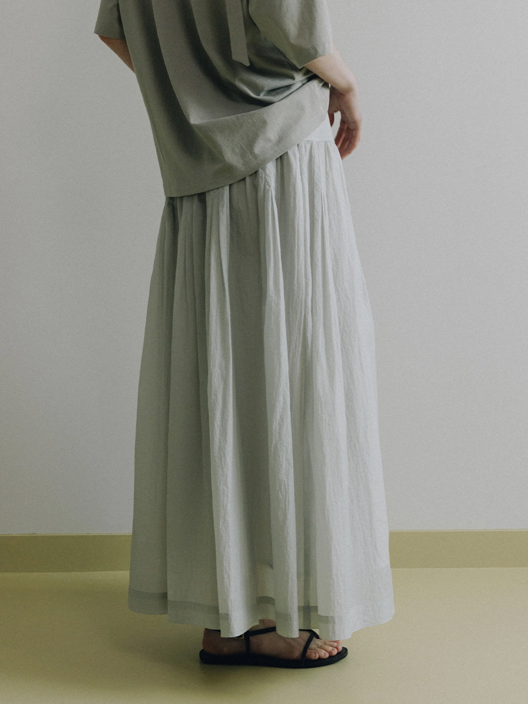 루에브르 Gathered Pleated Maxi Skirt SW6MS706_3color 상품 이미지 3