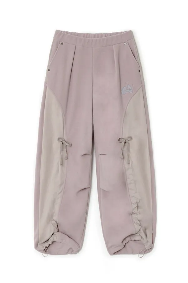 Draw string fleece pants (Pink)