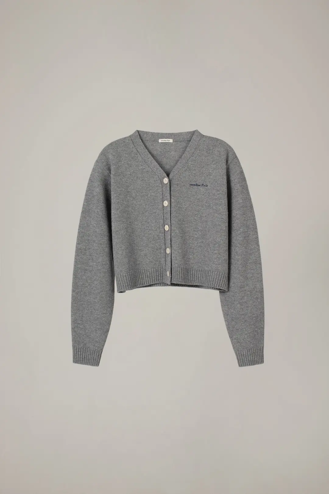 오버듀플레어 OVERDUE WOOL V-NECK CARDIGAN_GREY 상품 이미지 1