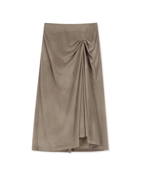 VELVET SHIRRING SKIRT (2color,2size)