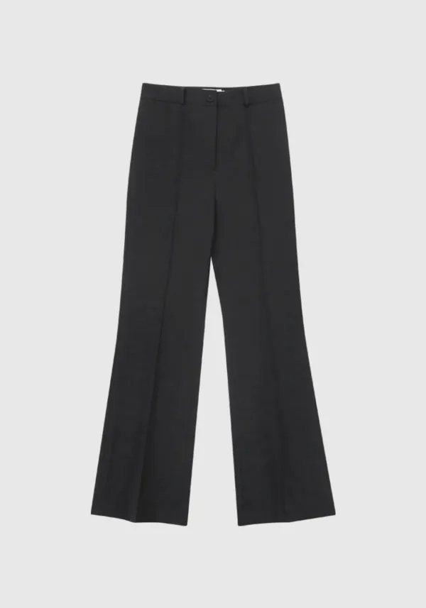 PINTUCK BOOTS CUT PANTS_CHARCOAL
