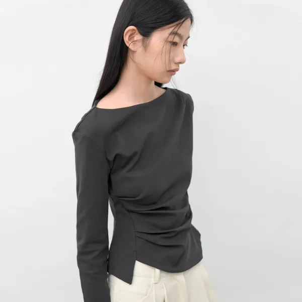 (Z-BL-4287)LOND2 WAIST TUCK BLOUSE