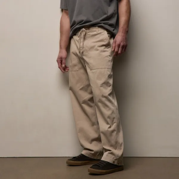 Slub Cotton Utility Flight Pant - Stone Pigment