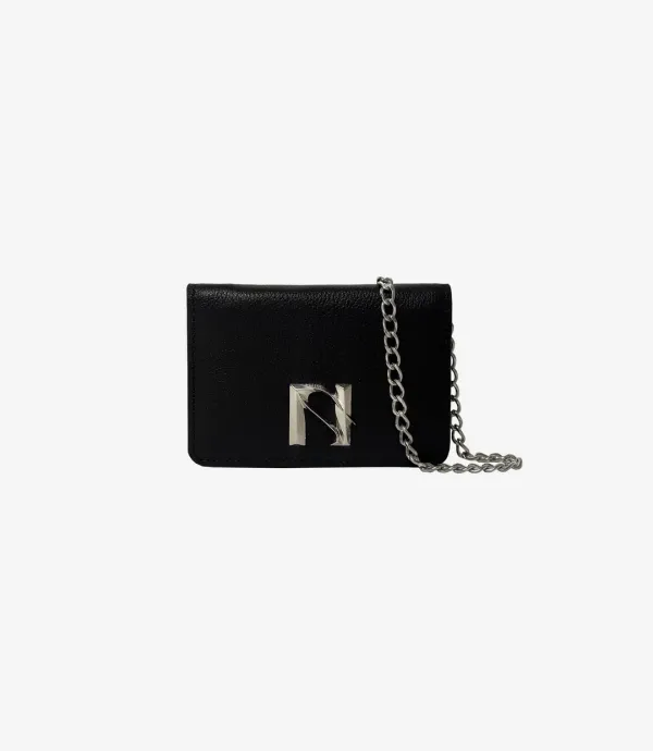 \"N\" Leather Wallet chain Bag