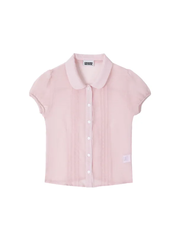 [Release 06/16] SHEER PINTUCK BLOUSE_PINK