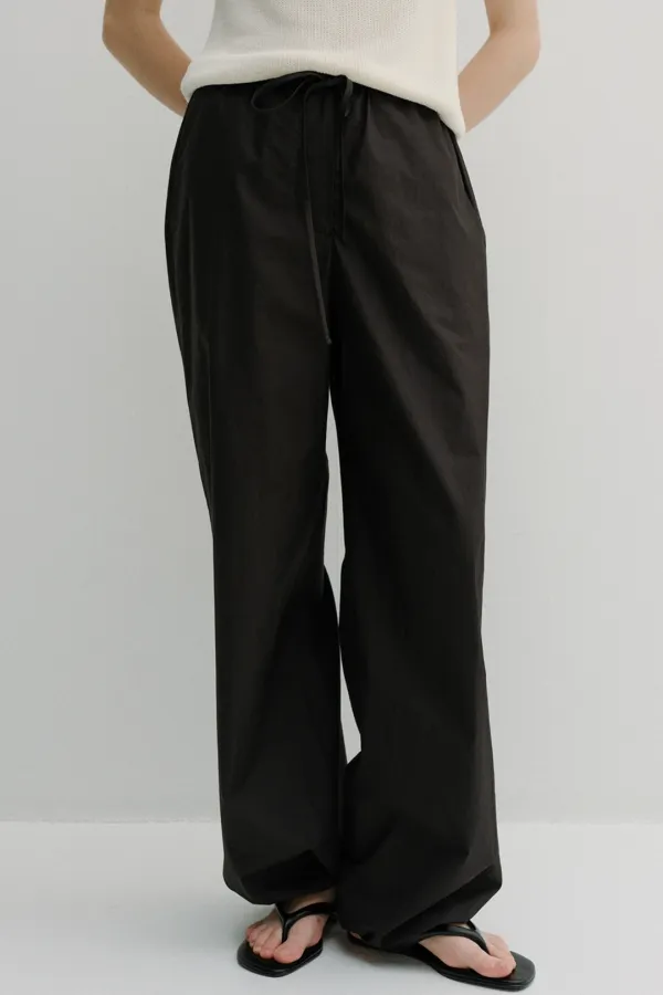 cotton banding harem pants (black)